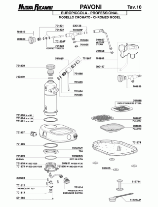 Специфікація La Pavoni 10