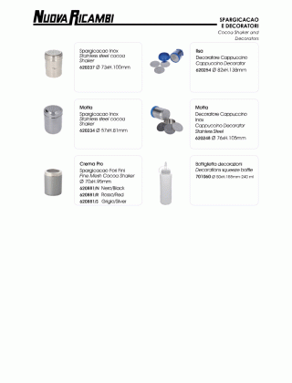 Специфікація Cocoa shaker and decorators