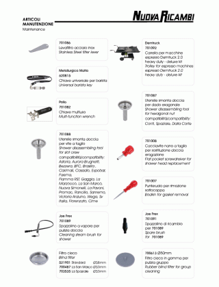 Специфікація Maintenance equipment