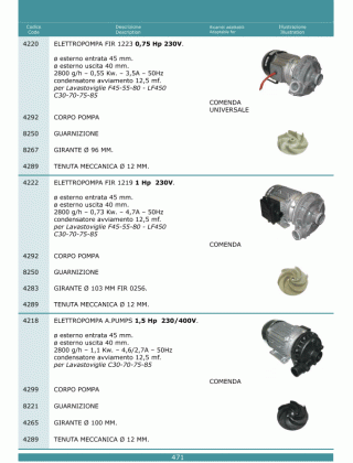 Специфікація Elettropompe 471