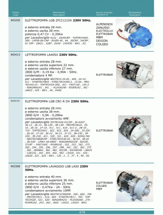 Специфікація Elettropompe 479