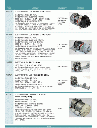 Специфікація Elettropompe 480