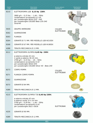 Специфікація Elettropompe 481