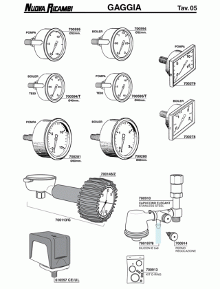 Специфікація Gaggia 05