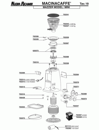 Специфікація Mazzer 19
