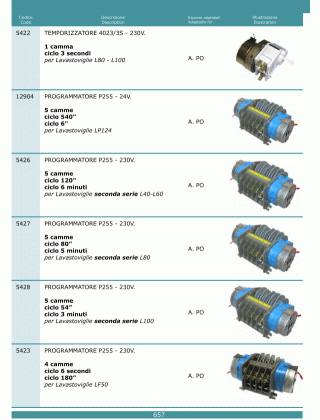 Специфікація Programmatori timer 657