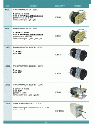 Специфікація Programmatori timer 661