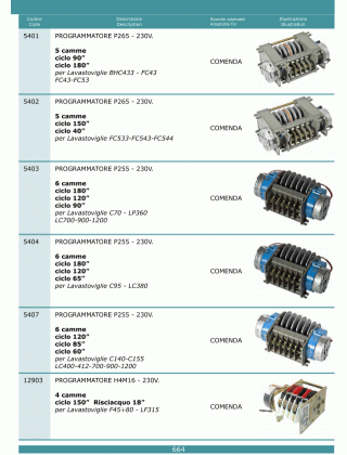 Специфікація Programmatori timer 664