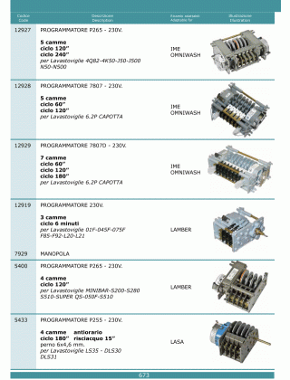 Специфікація Programmatori timer 673