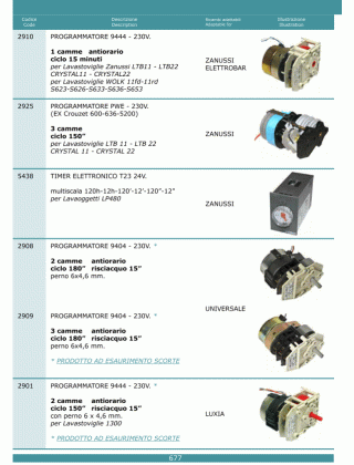 Специфікація Programmatori timer 677