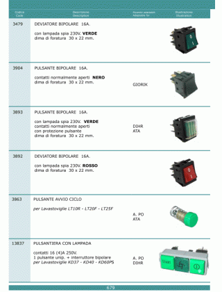 Специфікація Pulsanti interruttori 679