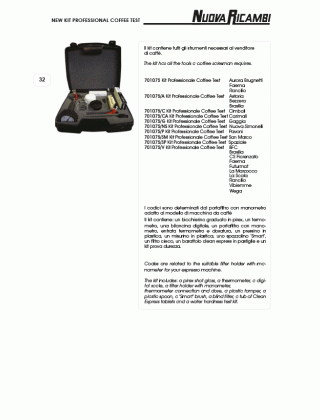 Специфікація New kit professional coffee test 32